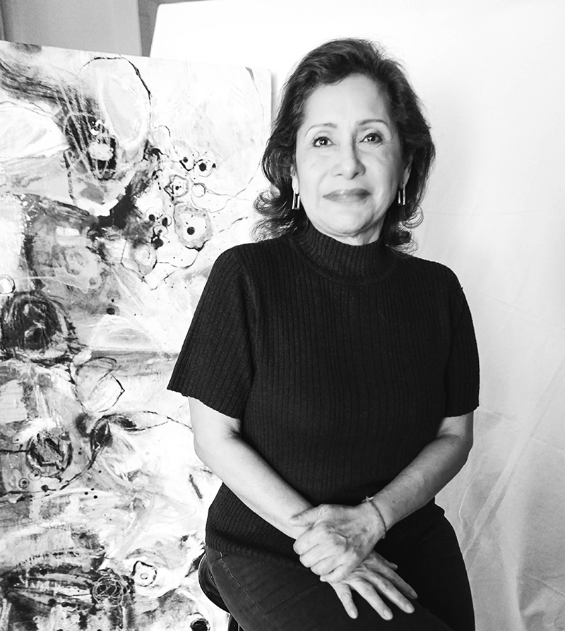 Eumelia Castro at her Studio - Black and White